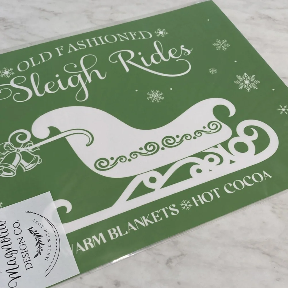 Magnolia Design Co Sleigh Rides Silkscreen Stencil 8.5 X 11 NEW